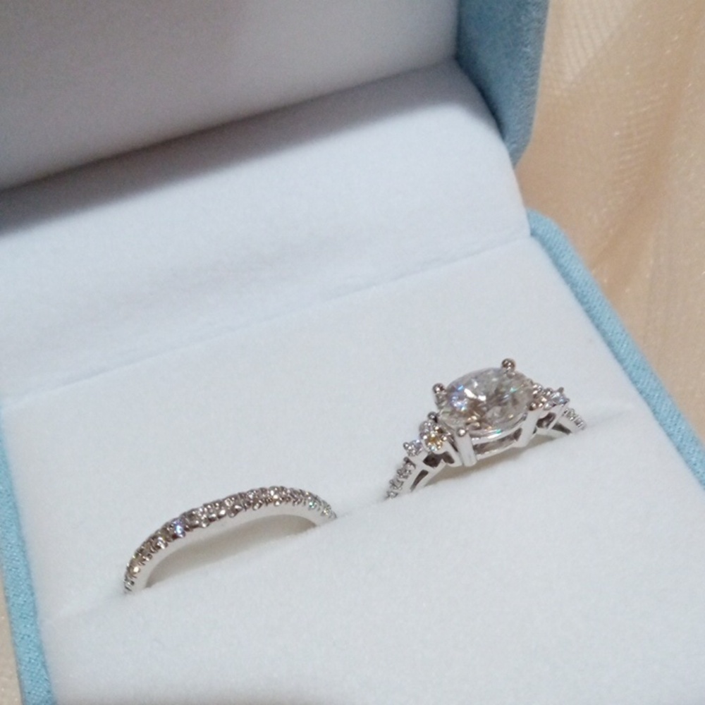 Forever One By Charles & Colvard Ring Set - Picture 2 of 4
